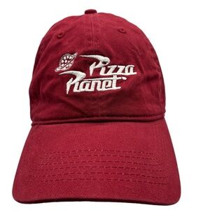 Disney Pixar Toy Story Pizza Planet Hat Red Adjustable Dad Cap Embroidered Logo